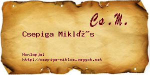 Csepiga Miklós névjegykártya