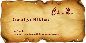 Csepiga Miklós névjegykártya