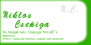 miklos csepiga business card